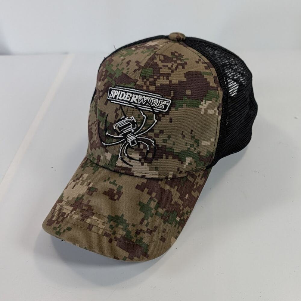 Spiderwire Embroidered Digital Camo Adjustable Mesh Strapback Cap Hat Camouflage